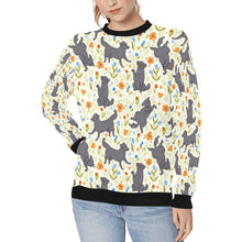 Load image into Gallery viewer, Flower Garden Black Labs Women&#39;s Sweatshirt - 5 Colors-Apparel-Apparel, Black Labrador, Labrador, Shirt, Sweatshirt, T Shirt-Ivory-S-1