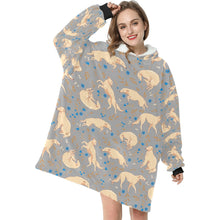 Load image into Gallery viewer, Flower Garden Borzoi Blanket Hoodie-Blanket-Apparel, Blanket Hoodie, Blankets, Borzoi, Dog Mom Gifts-2