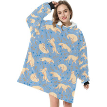 Load image into Gallery viewer, Flower Garden Borzoi Blanket Hoodie-Blanket-Apparel, Blanket Hoodie, Blankets, Borzoi, Dog Mom Gifts-6