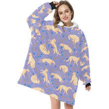 Load image into Gallery viewer, Flower Garden Borzoi Blanket Hoodie-Blanket-Apparel, Blanket Hoodie, Blankets, Borzoi, Dog Mom Gifts-9