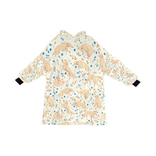 Load image into Gallery viewer, Flower Garden Borzoi Blanket Hoodie-Blanket-Apparel, Blanket Hoodie, Blankets, Borzoi, Dog Mom Gifts-Ivory White-ONE SIZE-13