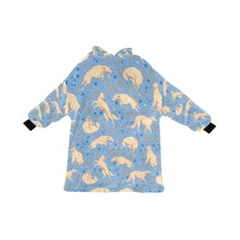 Load image into Gallery viewer, Flower Garden Borzoi Blanket Hoodie-Blanket-Apparel, Blanket Hoodie, Blankets, Borzoi, Dog Mom Gifts-Sky Blue-ONE SIZE-22