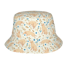 Load image into Gallery viewer, Flower Garden Borzoi Husky Bucket Hat-Hats &amp; Caps-Accessories,Borzoi,Dog Dad Gifts,Dog Mom Gifts,Hats-Ivory White-One Size-49