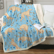 Load image into Gallery viewer, Flower Garden Borzoi Love Soft Warm Fleece Blankets - 4 Colors-Blanket-Blankets, Borzoi, Home Decor-13