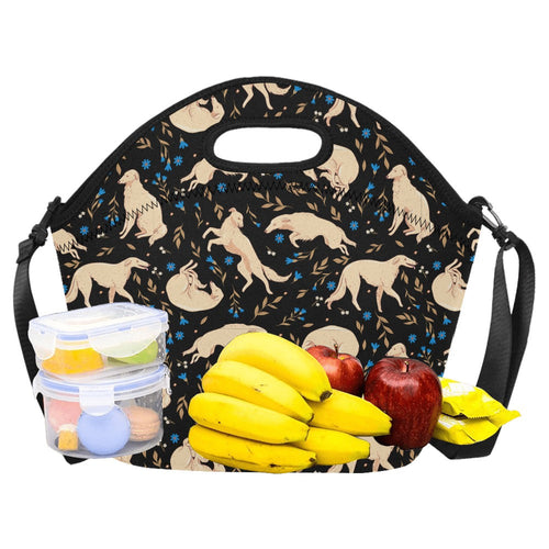 Flower Garden Borzoi Neoprene Lunch Bag-43