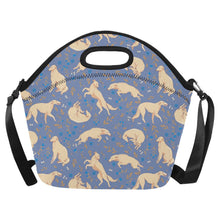 Load image into Gallery viewer, Flower Garden Borzoi Neoprene Lunch Bag-CornflowerBlue-ONESIZE-21