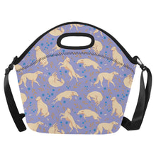 Load image into Gallery viewer, Flower Garden Borzoi Neoprene Lunch Bag-CornflowerBlue_1-ONESIZE-31