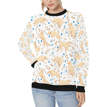 Load image into Gallery viewer, Flower Garden Borzoi Sweatshirt for Women-Ivory White-XS-1