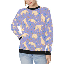 Load image into Gallery viewer, Flower Garden Borzoi Sweatshirt for Women-Lavender Purple-XS-23