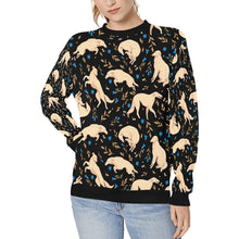 Load image into Gallery viewer, Flower Garden Borzoi Sweatshirt for Women-Midnight Black-XS-31