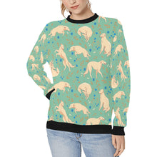 Load image into Gallery viewer, Flower Garden Borzoi Sweatshirt for Women-Mint Green-XS-19