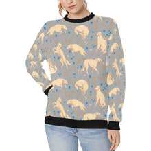 Load image into Gallery viewer, Flower Garden Borzoi Sweatshirt for Women-Parisian Gray-XS-35