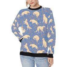 Load image into Gallery viewer, Flower Garden Borzoi Sweatshirt for Women-Slate Blue-XS-16