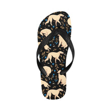 Load image into Gallery viewer, Flower Garden Borzoi Unisex Slippers-Footwear-Accessories, Borzoi, Dog Mom Gifts, Slippers-Midnight Black-S-26