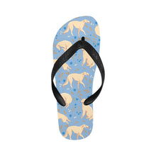 Load image into Gallery viewer, Flower Garden Borzoi Unisex Slippers-Footwear-Accessories, Borzoi, Dog Mom Gifts, Slippers-Sky Blue-S-18