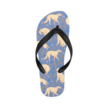Load image into Gallery viewer, Flower Garden Borzoi Unisex Slippers-Footwear-Accessories, Borzoi, Dog Mom Gifts, Slippers-Slate Blue-S-20