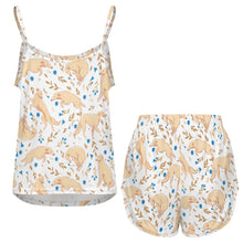 Load image into Gallery viewer, Flower Garden Borzoi Women's Cami and Shorts Pajama Set-11