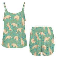 Load image into Gallery viewer, Flower Garden Borzoi Women's Cami and Shorts Pajama Set-6