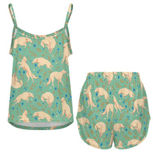 Load image into Gallery viewer, Flower Garden Borzoi Women's Cami and Shorts Pajama Set-7