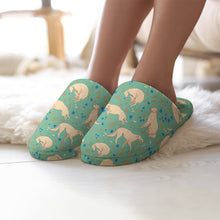 Load image into Gallery viewer, Flower Garden Borzoi Women's Cotton Mop Slippers-27