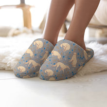 Load image into Gallery viewer, Flower Garden Borzoi Women's Cotton Mop Slippers-38