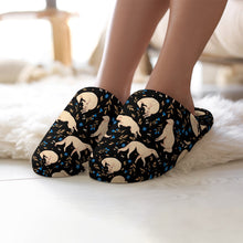 Load image into Gallery viewer, Flower Garden Borzoi Women's Cotton Mop Slippers-42