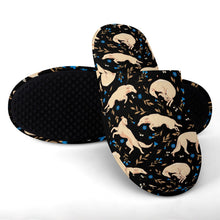 Load image into Gallery viewer, Flower Garden Borzoi Women's Cotton Mop Slippers-43