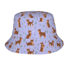 Load image into Gallery viewer, Flower Garden Chocolate Chihuahua Bucket Hat-Hats &amp; Caps-Accessories,Chihuahua,Dog Dad Gifts,Dog Mom Gifts,Hats-Lavender Purple-One Size-33