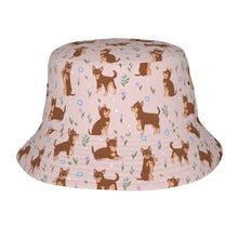 Load image into Gallery viewer, Flower Garden Chocolate Chihuahua Bucket Hat-Hats &amp; Caps-Accessories,Chihuahua,Dog Dad Gifts,Dog Mom Gifts,Hats-Light Pink-One Size-1