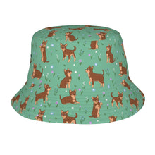 Load image into Gallery viewer, Flower Garden Chocolate Chihuahua Bucket Hat-Hats &amp; Caps-Accessories,Chihuahua,Dog Dad Gifts,Dog Mom Gifts,Hats-Mint Green-One Size-17