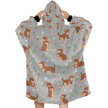 Load image into Gallery viewer, Flower Garden Chocolate Chihuahua Love Blanket Hoodie for Women-Apparel-Apparel, Blankets-12