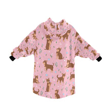 Load image into Gallery viewer, Flower Garden Chocolate Chihuahua Love Blanket Hoodie for Women-Apparel-Apparel, Blankets-4