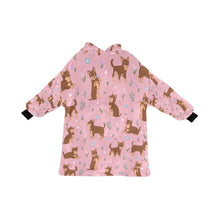 Load image into Gallery viewer, Flower Garden Chocolate Chihuahua Love Blanket Hoodie for Women-Apparel-Apparel, Blankets-Pink-ONE SIZE-5