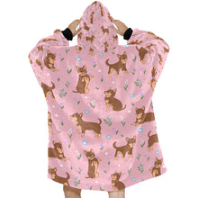Load image into Gallery viewer, Flower Garden Chocolate Chihuahua Love Blanket Hoodie for Women-Apparel-Apparel, Blankets-6
