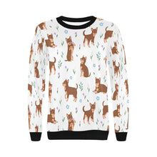 Load image into Gallery viewer, Flower Garden Chocolate Chihuahua Women&#39;s Sweatshirt-Apparel-Apparel, Chihuahua, Sweatshirt-11