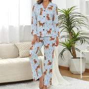 Flower Garden Chocolate Chihuahuas Pajama Set for Women-Pajamas-Apparel, Chihuahua, Pajamas-12