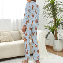 Load image into Gallery viewer, Flower Garden Chocolate Chihuahuas Pajama Set for Women-Pajamas-Apparel, Chihuahua, Pajamas-13