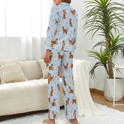 Flower Garden Chocolate Chihuahuas Pajama Set for Women-Pajamas-Apparel, Chihuahua, Pajamas-13