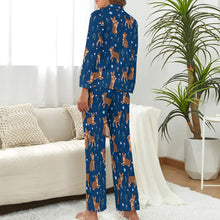 Load image into Gallery viewer, Flower Garden Chocolate Chihuahuas Pajama Set for Women-Pajamas-Apparel, Chihuahua, Pajamas-7