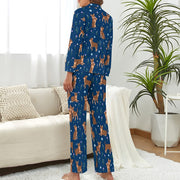 Flower Garden Chocolate Chihuahuas Pajama Set for Women-Pajamas-Apparel, Chihuahua, Pajamas-7