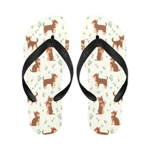 Load image into Gallery viewer, Flower Garden Chocolate Chihuahuas Unisex Slippers-Footwear-Accessories, Chihuahua, Dog Mom Gifts, Slippers-2