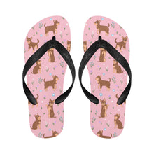 Load image into Gallery viewer, Flower Garden Chocolate Chihuahuas Unisex Slippers-Footwear-Accessories, Chihuahua, Dog Mom Gifts, Slippers-3