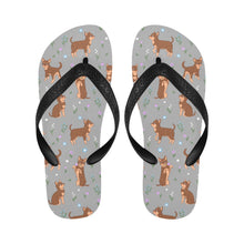 Load image into Gallery viewer, Flower Garden Chocolate Chihuahuas Unisex Slippers-Footwear-Accessories, Chihuahua, Dog Mom Gifts, Slippers-8