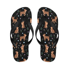 Load image into Gallery viewer, Flower Garden Chocolate Chihuahuas Unisex Slippers-Footwear-Accessories, Chihuahua, Dog Mom Gifts, Slippers-9