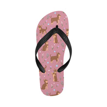 Load image into Gallery viewer, Flower Garden Chocolate Chihuahuas Unisex Slippers-Footwear-Accessories, Chihuahua, Dog Mom Gifts, Slippers-Dusty Pink-S-16