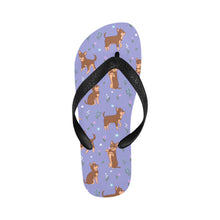 Load image into Gallery viewer, Flower Garden Chocolate Chihuahuas Unisex Slippers-Footwear-Accessories, Chihuahua, Dog Mom Gifts, Slippers-Lavender Purple-S-22