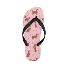 Load image into Gallery viewer, Flower Garden Chocolate Chihuahuas Unisex Slippers-Footwear-Accessories, Chihuahua, Dog Mom Gifts, Slippers-Light Pink-S-12