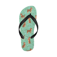 Load image into Gallery viewer, Flower Garden Chocolate Chihuahuas Unisex Slippers-Footwear-Accessories, Chihuahua, Dog Mom Gifts, Slippers-Mint Green-S-20