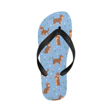 Load image into Gallery viewer, Flower Garden Chocolate Chihuahuas Unisex Slippers-Footwear-Accessories, Chihuahua, Dog Mom Gifts, Slippers-Sky Blue-S-14
