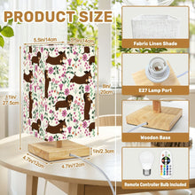 Load image into Gallery viewer, Flower Garden Chocolate Dachshund Desktop Table Lamp-Desk Lamps-Christmas,Dachshund,Dog Dad Gifts,Dog Mom Gifts,Home Decor,Lamp-3